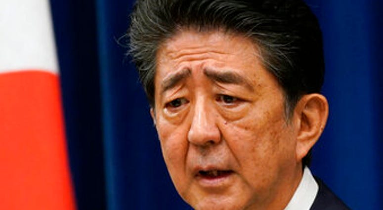 Japanese Prime Minister Shinzo Abe speaks during a press conference at the prime minister official residence in Tokyo Friday, Aug. 28, 2020. (Franck Robichon/Pool Photo via AP) Japanese Prime Minister Shinzo Abe speaks during a press conference at the prime minister official residence in Tokyo Friday, Aug. 28, 2020. (Franck Robichon/Pool Photo via AP)