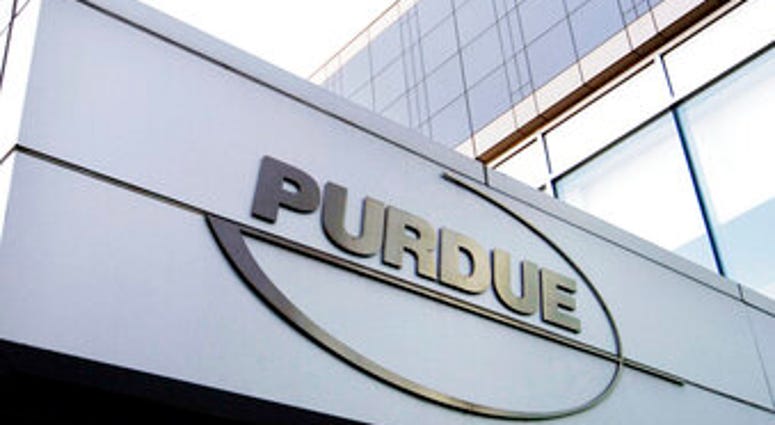 FILE - This Tuesday, May 8, 2007, file photo shows the Purdue Pharma logo at its offices in Stamford, Conn. (AP Photo/Douglas Healey, File) FILE - This Tuesday, May 8, 2007, file photo shows the Purdue Pharma logo at its offices in Stamford, Conn. (AP Photo/Douglas Healey, File)