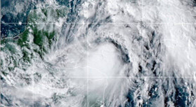 This satellite image provided by the National Oceanic and Atmospheric Administration shows Tropical Storm Zeta, Sunday, Oct. 25, 2020, at 2110 GMT (5:10 p.m. ET). (NOAA/NESDIS/STAR via AP) This satellite image provided by the National Oceanic and Atmospheric Administration shows Tropical Storm Zeta, Sunday, Oct. 25, 2020, at 2110 GMT (5:10 p.m. ET). (NOAA/NESDIS/STAR via AP)