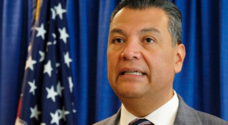 FILE - In this Nov. 2, 2018, file photo, California Secretary of State Alex Padilla speaks in San Francisco. (AP Photo/Eric Risberg, File) FILE - In this Nov. 2, 2018, file photo, California Secretary of State Alex Padilla speaks in San Francisco. (AP Photo/Eric Risberg, File)