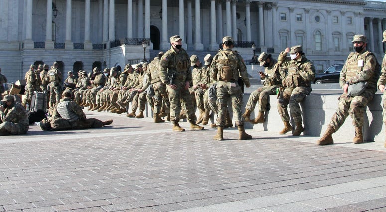 Virginia National Guard troops protect the nation's capital