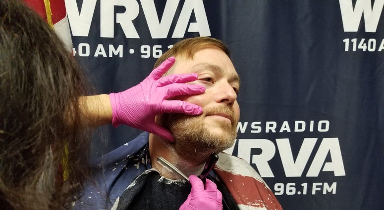 Jeff getting shaved