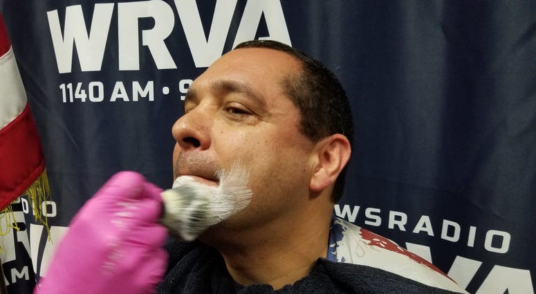 Lt. Mehfoud getting shaved