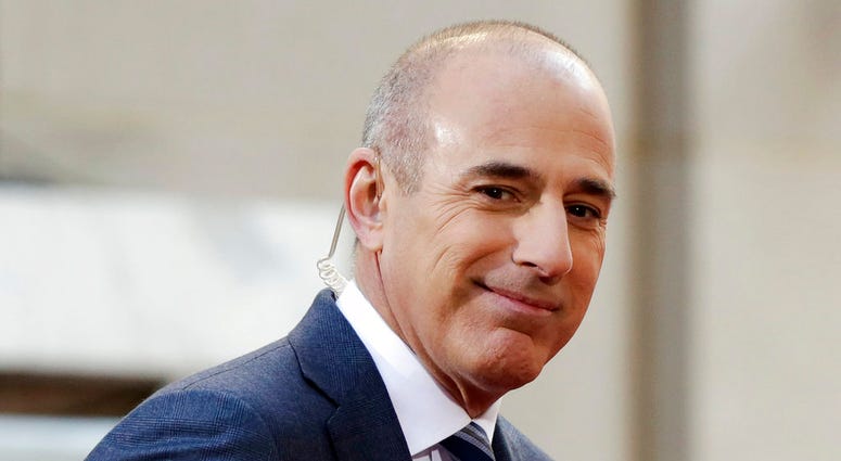 FILE - In this April 21, 2016, file photo, Matt Lauer, co-host of the NBC "Today" television program, appears on set in Rockefeller Plaza, in New York. NBC has concluded in an internal investigation ordered after Lauer's firing that it does not believe th