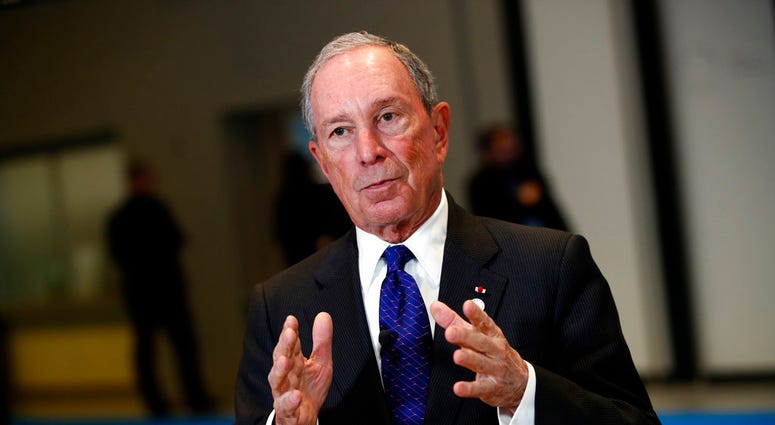 In this Dec. 12, 2017 file photo, Special envoy to the United Nations for climate change Michael Bloomberg addresses the media at the One Planet Summit, in Boulogne-Billancourt, near Paris, France. (AP Photo/Christophe Ena)