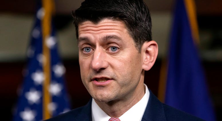 In this May 10, 2018 photo, Speaker of the House Paul Ryan, R-Wis., meets with reporters during his weekly news conference on Capitol Hill in Washington. Ryan is agreeing with another senior House Republican who says there’s no evidence that the FBI plant