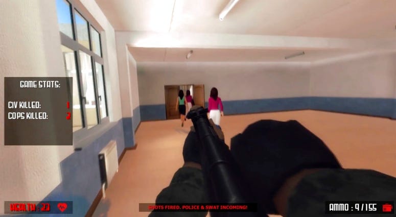 FILE - This file screen shot taken from YouTube shows a still frame from the video game "Active Shooter." Acid Software, the developer of the school shooting video game condemned by parents of slain children, has lost the ability to sell the game online a