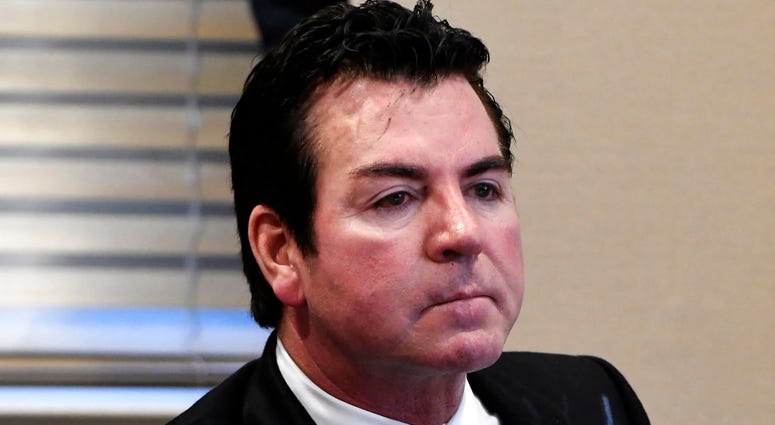 FILE - In this Wednesday, Oct. 18, 2017, file photo, Papa John's founder and CEO John Schnatter attends a meeting in Louisville, Ky.(AP Photo/Timothy D. Easley, File) FILE - In this Wednesday, Oct. 18, 2017, file photo, Papa John's founder and CEO John Schnatter attends a meeting in Louisville, Ky.(AP Photo/Timothy D. Easley, File)