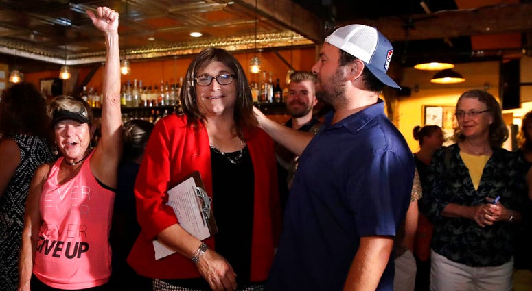 Christine Hallquist with supporters