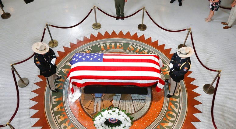 John McCain's Casket in Arizona Capitol Rotunda