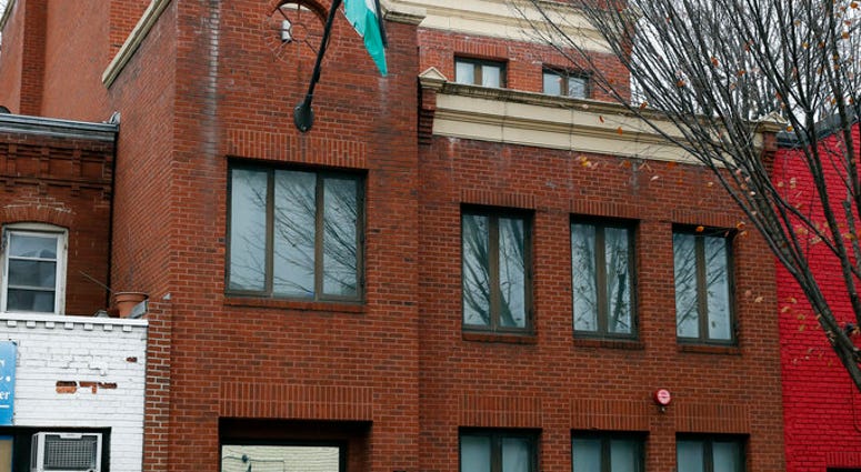 This Nov. 18, 2017 file photo shows the Washington office of the Palestine Liberation Organization. President Donald Trump is closing the Palestinian Liberation Organization’s mission in Washington