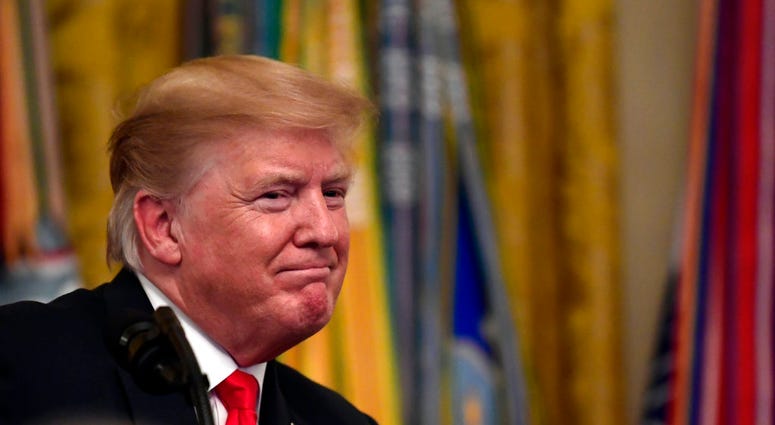 President Donald Trump speaks during a Congressional Medal of Honor Society reception in the East Room of the White House in Washington, Wednesday, Sept. 12, 2018. (AP Photo/Susan Walsh)
