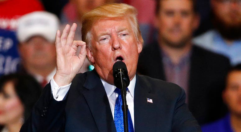 President Donald Trump speaks during a campaign rally, Thursday, Sept. 20, 2018, in Las Vegas. (AP Photo/John Locher)