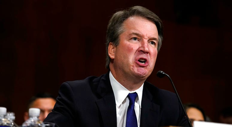 Supreme court nominee Brett Kavanaugh testifies before the Senate Judiciary Committee on Capitol Hill in Washington, Thursday, Sept. 27, 2018. (AP Photo/Andrew Harnik, Pool)