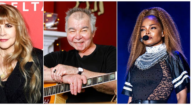 This combination photo shows, from left, Todd Rundgren, Stevie Nicks, John Prine and Janet Jackson