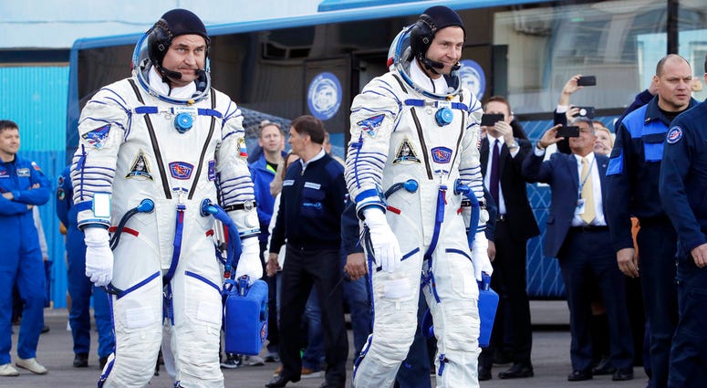Astronauts before the launch