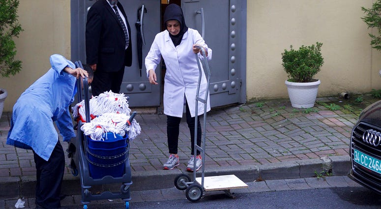 Cleaning crew arrives at Saudi Consulate in Istanbul