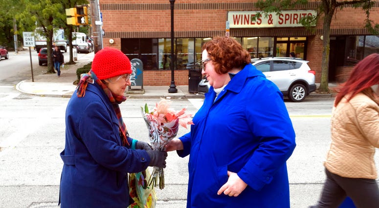 Kristin Wessell & Marianne Novy in Pittsburgh; neither think Trump should come to town