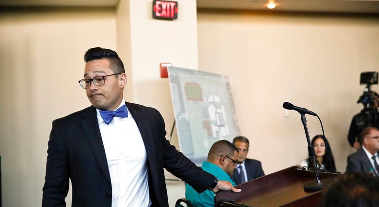 Joseph DiRuzzo, attorney for former Broward County Deputy Scot Peterson, walks away after speaking before the Marjory Stoneman Douglas High School Public Safety Commission on Thursday, Nov. 15, 2018, in Sunrise, Fla.