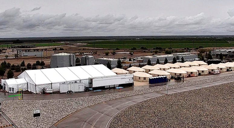 This undated file photo provided by the Administration for Children and Families, a division of the Department of Health and Human Services, shows the shelter used to house unaccompanied migrant children in Tornillo, Texas.