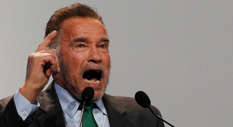 Actor Arnold Schwarzenegger delivers a speech during the opening of COP24 UN Climate Change Conference 2018 in Katowice, Poland, Monday, Dec. 3, 2018.(AP Photo/Czarek Sokolowski) Actor Arnold Schwarzenegger delivers a speech during the opening of COP24 UN Climate Change Conference 2018 in Katowice, Poland, Monday, Dec. 3, 2018.(AP Photo/Czarek Sokolowski)