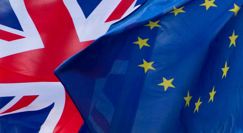 British & E.U. flags