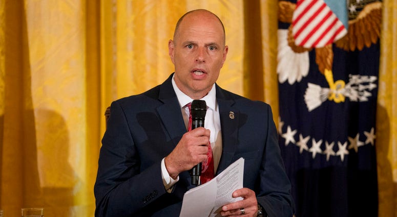 In this Aug. 20, 2018, file photo, Acting U.S. Immigration and Customs Enforcement Director Ronald Vitiello speaks during an event in Washington. (AP Photo/Andrew Harnik, File)