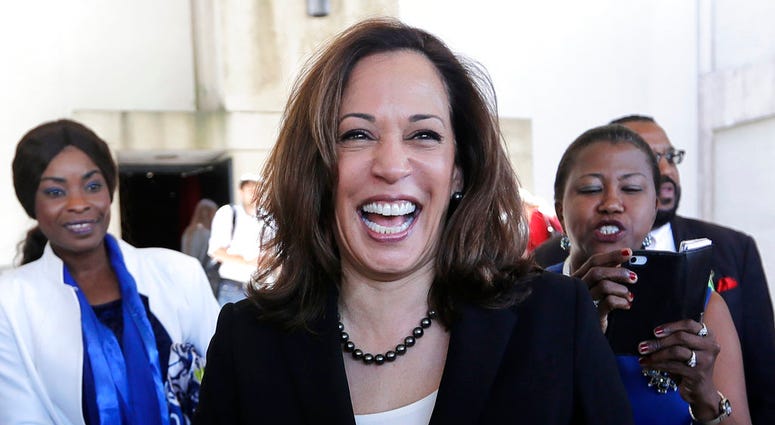 In this Monday, Oct. 29, 2018, photo, U.S. Sen. Kamala Harris, D-Ca., leaves a campaign event at Miami Dade College in Miami. (AP Photo/Lynne Sladky, File) In this Monday, Oct. 29, 2018, photo, U.S. Sen. Kamala Harris, D-Ca., leaves a campaign event at Miami Dade College in Miami. (AP Photo/Lynne Sladky, File)