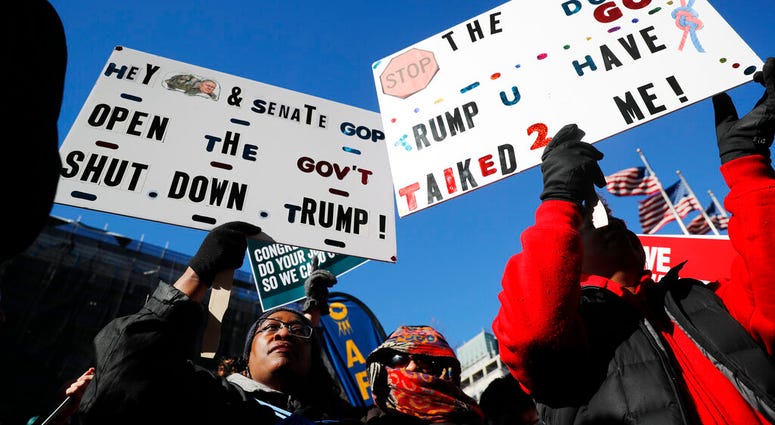 Federal workers & union members protest in D.C.