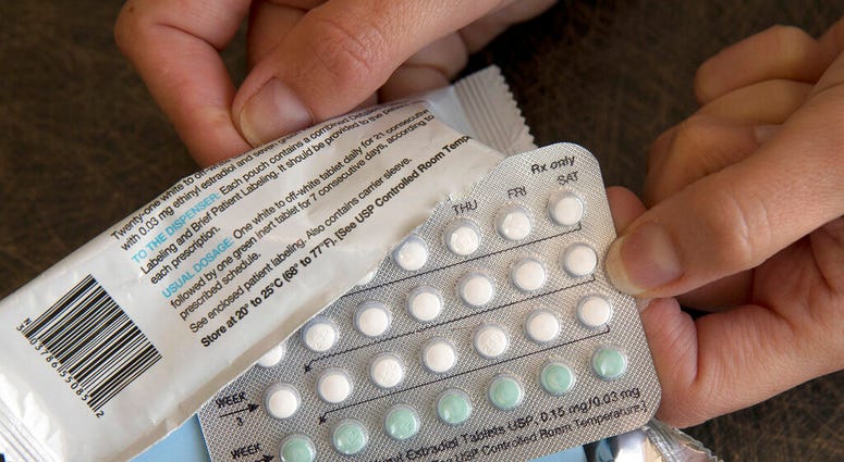 FILE - In this Aug. 26, 2016, file photo, a one-month dosage of hormonal birth control pills is displayed in Sacramento, Calif. AP Photo/Rich Pedroncelli, File) FILE - In this Aug. 26, 2016, file photo, a one-month dosage of hormonal birth control pills is displayed in Sacramento, Calif. AP Photo/Rich Pedroncelli, File)
