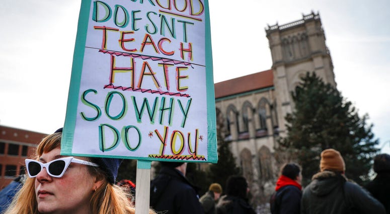 Protesters gather in Covington, Kentucky