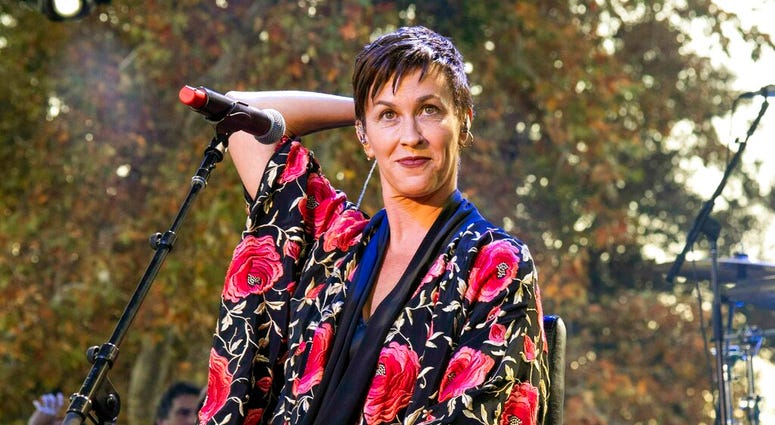 In this Dec. 2, 2018 file photo, Alanis Morissette appears at One Love Malibu in Calabasas, Calif.
