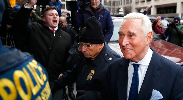 Former campaign adviser for President Donald Trump, Roger Stone, arrives at Federal Court, Tuesday, Jan. 29, 2019, in Washington.