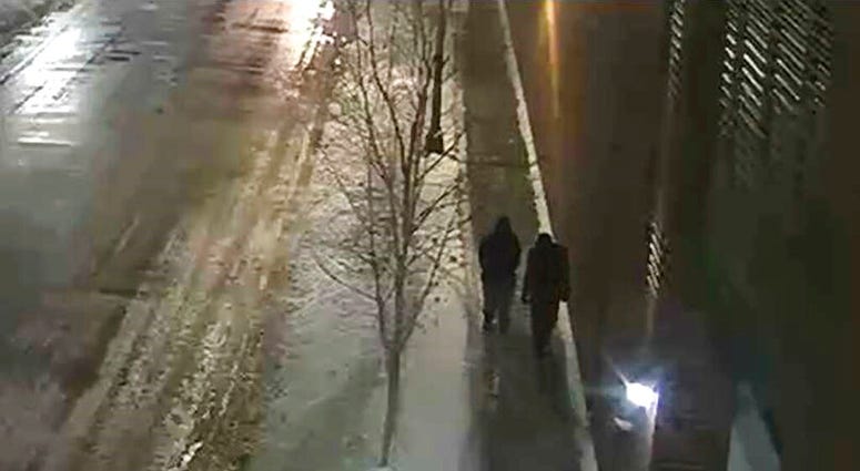 This image provided by the Chicago Police Department and taken from surveillance video shows two people of interest in an attack on "Empire" actor Jussie Smollett. (Courtesy of Chicago Police Department via AP) This image provided by the Chicago Police Department and taken from surveillance video shows two people of interest in an attack on "Empire" actor Jussie Smollett. (Courtesy of Chicago Police Department via AP)