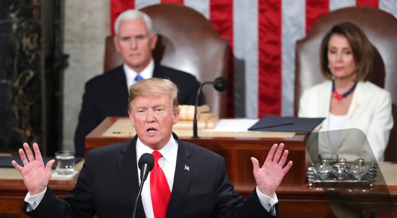 President Trump delivering his second State of the Union speech
