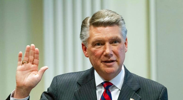 Mark Harris, Republican candidate in North Carolina's 9th Congressional race, prepares to testify during the fourth day of a public evidentiary hearing on the 9th Congressional District voting irregularities investigation. (Travis Long/The News & Observ Mark Harris, Republican candidate in North Carolina's 9th Congressional race, prepares to testify during the fourth day of a public evidentiary hearing on the 9th Congressional District voting irregularities investigation. (Travis Long/The News & Obser
