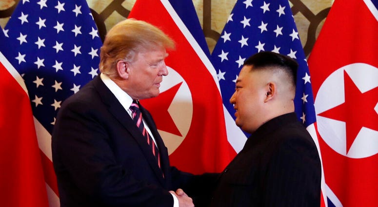 President Donald Trump meets North Korean leader Kim Jong Un, Wednesday, Feb. 27, 2019, in Hanoi. (AP Photo/ Evan Vucci) President Donald Trump meets North Korean leader Kim Jong Un, Wednesday, Feb. 27, 2019, in Hanoi. (AP Photo/ Evan Vucci)