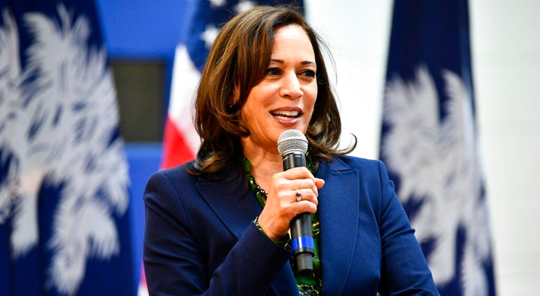 In this Friday, March 8, 2019, photo, U.S. Sen. Kamala Harris, D-California, speaks at a town hall gathering in Hemingway, S.C. On Thursday, March 28, 2019. (AP Photo/Meg Kinnard) In this Friday, March 8, 2019, photo, U.S. Sen. Kamala Harris, D-California, speaks at a town hall gathering in Hemingway, S.C. On Thursday, March 28, 2019. (AP Photo/Meg Kinnard)