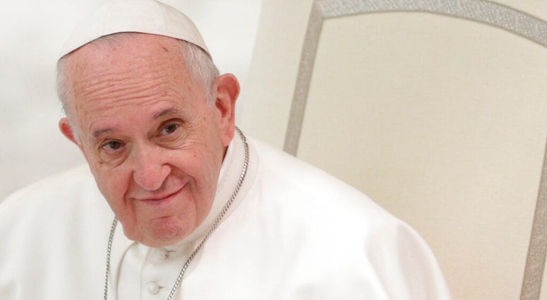 Pope Francis attends an audience with participants of a course on the Internal Forum. (AP Photo/Andrew Medichini) Pope Francis attends an audience with participants of a course on the Internal Forum. (AP Photo/Andrew Medichini)