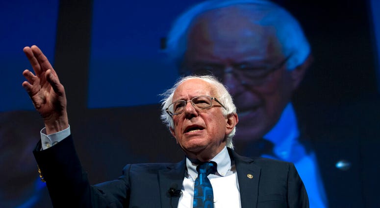 In this April 1, 2019, file photo, Democratic presidential candidate Sen. Bernie Sanders, I-Vt., speaks during the We the People Membership Summit in Washington. (AP Photo/Jose Luis Magana) In this April 1, 2019, file photo, Democratic presidential candidate Sen. Bernie Sanders, I-Vt., speaks during the We the People Membership Summit in Washington. (AP Photo/Jose Luis Magana)
