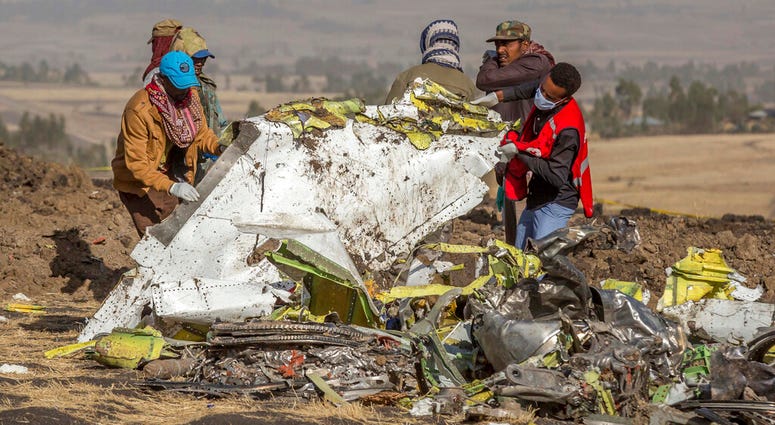 Crash site of Boeing 737 Max 8 in Ethiopia