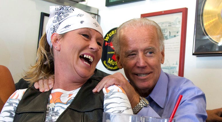Joe Biden at a diner in Seaman, Ohio
