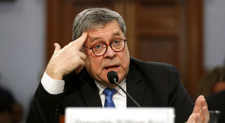 Attorney General Bill Barr in a House hearing, April 9, 2019