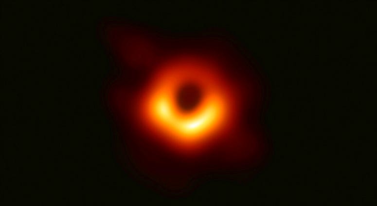 This image released Wednesday, April 10, 2019, by Event Horizon Telescope shows a black hole. (Event Horizon Telescope Collaboration/Maunakea Observatories via AP) This image released Wednesday, April 10, 2019, by Event Horizon Telescope shows a black hole. (Event Horizon Telescope Collaboration/Maunakea Observatories via AP)