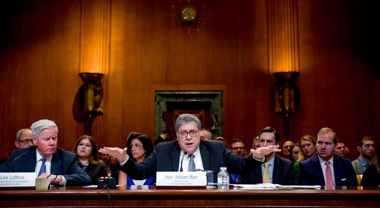 Attorney General William Barr before a Senate panel