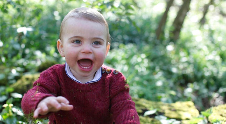 This photo released by Kensington Palace on Monday April 22, 2019, and taken by Kate, Duchess of Cambridge, shows Prince Louis at their home in Norfolk, England, to mark his first birthday on Tuesday. (Duchess of Cambridge/Kensington Palace via AP) This photo released by Kensington Palace on Monday April 22, 2019, and taken by Kate, Duchess of Cambridge, shows Prince Louis at their home in Norfolk, England, to mark his first birthday on Tuesday. (Duchess of Cambridge/Kensington Palace via AP)