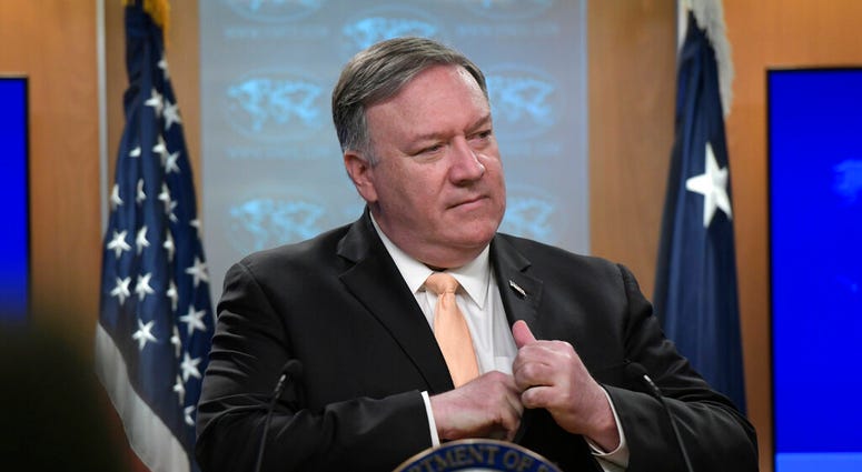 Secretary of State Mike Pompeo speaks during a news conference on Monday, April 22, 2019, at the Department of State in Washington. (AP Photo/Sait Serkan Gurbuz) Secretary of State Mike Pompeo speaks during a news conference on Monday, April 22, 2019, at the Department of State in Washington. (AP Photo/Sait Serkan Gurbuz)