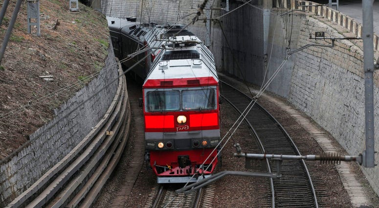 A train carrying North Korean leader Kim Jong Un arrives for an expected meeting with President Vladimir Putin in Vladivostok, Russia, Wednesday, April 24, 2019. (AP Photo/Alexander Khitrov) A train carrying North Korean leader Kim Jong Un arrives for an expected meeting with President Vladimir Putin in Vladivostok, Russia, Wednesday, April 24, 2019. (AP Photo/Alexander Khitrov)