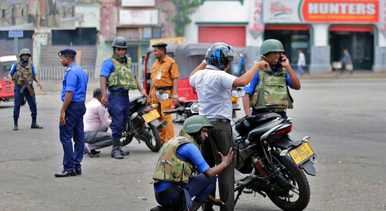 Soldiers conducting security checks in Columbo