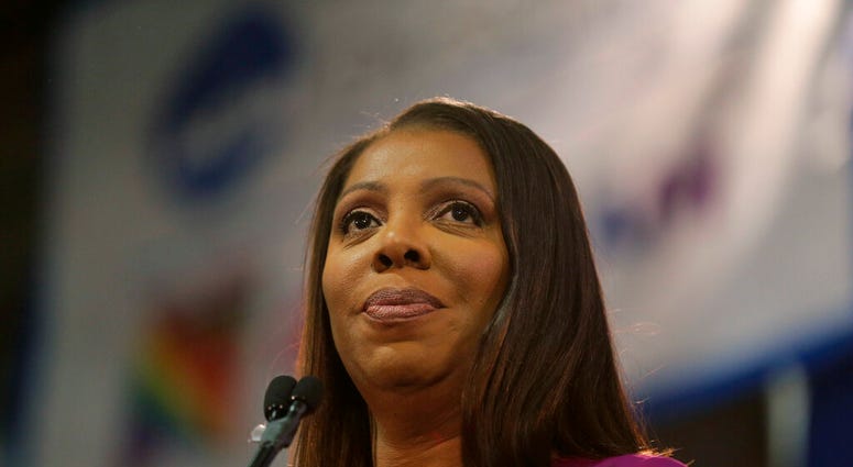 FILE - In this Sunday, Jan. 6, 2019 file photo, Attorney General of New York, Letitia James, speaks during an inauguration ceremony in New York. (AP Photo/Seth Wenig, File) FILE - In this Sunday, Jan. 6, 2019 file photo, Attorney General of New York, Letitia James, speaks during an inauguration ceremony in New York. (AP Photo/Seth Wenig, File)